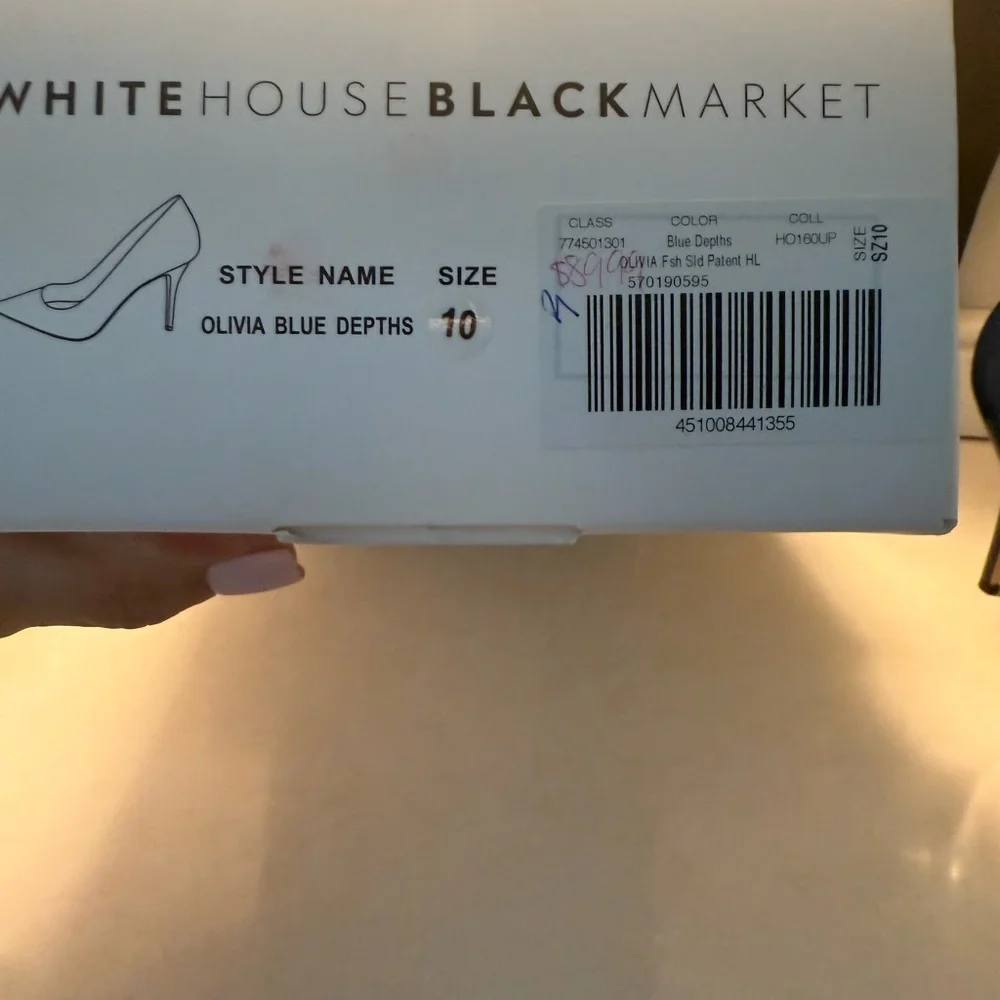 White House Black Market Blue Patent Leather Heels - Picture 16 of 16